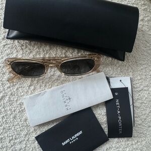 Saint Laurent Gold and Black Sunglasses